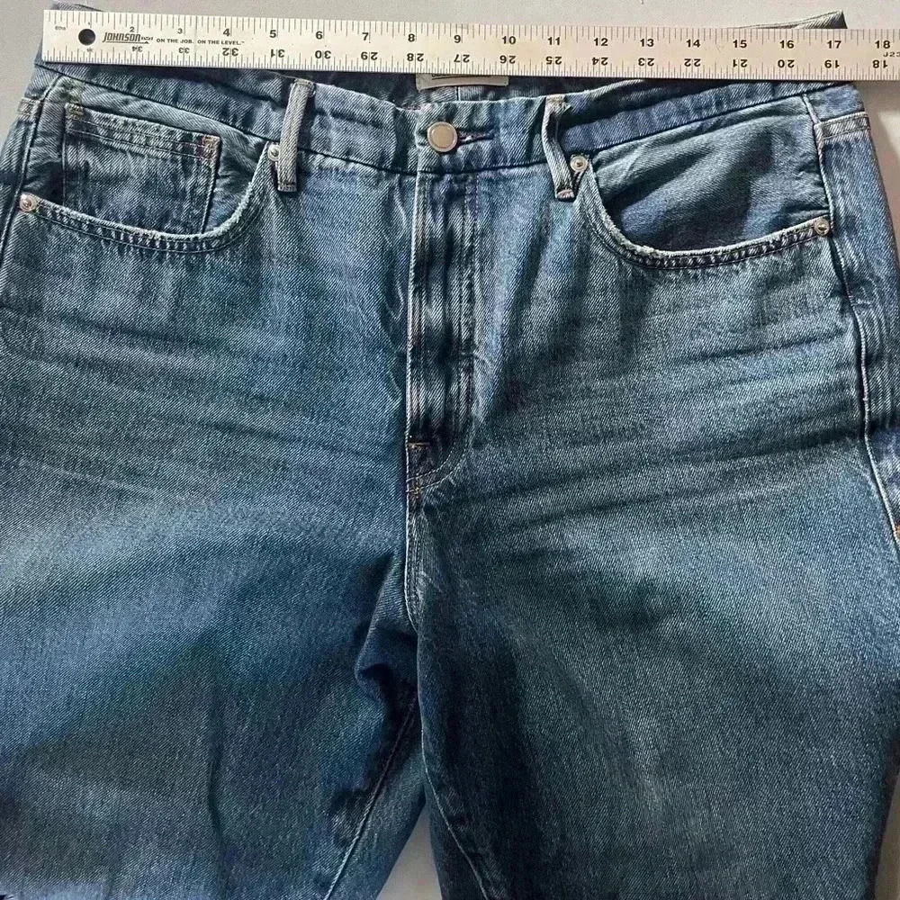 GOOD AMERICAN Good vintage straight leg stretch ripped knees gap proof waist 12 - Picture 5 of 7